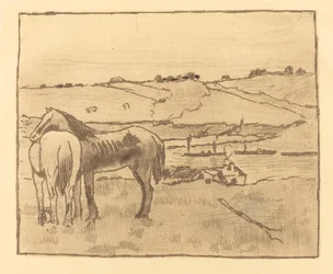 Pferde auf der Wiese Chevaux dans la prairie, 1891-1892