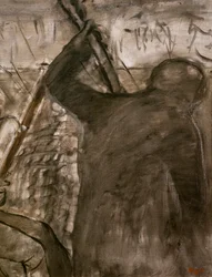 Musiker im Orchester (Detail). Um 1870. Öl auf Leinwand.