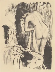 Nackte Frau stehend, sich trocknend (Femme nue debout, à sa toilette), ca. 1890