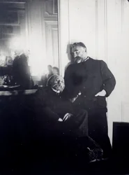 Porträts des Dichters Stephane Mallarme und des Malers Auguste Renoir. Fotografische Aufnahme von Edgar Degas, 1895 Paris, Jacques Doucet Bibliothek