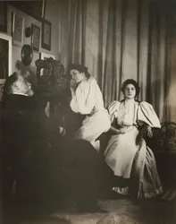 [Selbstporträt mit Christine und Yvonne Lerolle], wahrscheinlich 1895-96