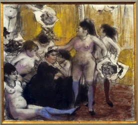 Die Feier des Gönners Maison close während einer Feier zu Ehren eines Zuhälters. Gemälde von Edgar Degas