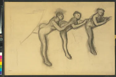 Drei Tänzer in Strumpfhosen, ca. 1895-1900