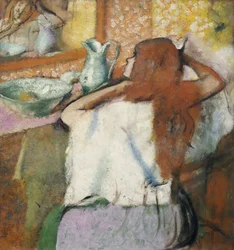 Frau bei ihrer Toilette