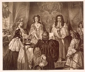 Die Krone, die William und Mary von den Lords und Commons in Whitehall am 12. Februar angeboten wurde