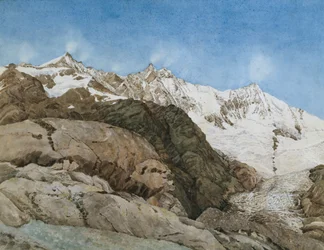 Der Mischabe Horner aus Saas-Fee, Wallis, Schweiz
