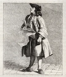 Der Ausrufer der Gewinnernummern (Lotto) - Kleines Gewerbe in Paris