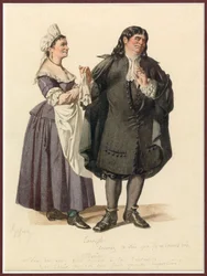 Porträt von Dorine und Tartuffe