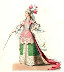 Französische Frau im Ballettkostüm