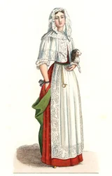 Französische Frau im Morgenkleid
