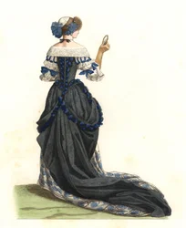 Französische Frau im Stadtkleid, französischer Adel