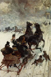 Das Schlittenrennen, 1877