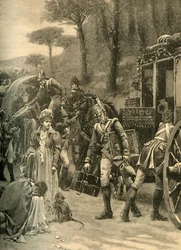 Flucht von König Joseph Bonaparte aus Vitoria, Spanien, 1813, um 1890