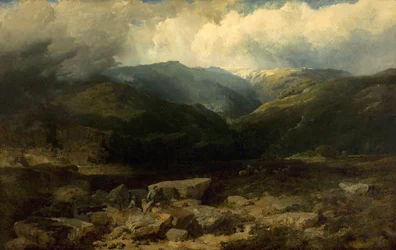 Hirschjagd in den Highlands, ein ruhiger Schuss, 1860