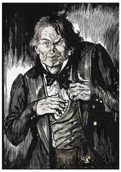 Mr. Hyde verwandelt sich nach Einnahme des Gegenmittels in Dr. Jekyll, Illustration von Edmund Joseph Sullivan (1869-1933) für den Roman 