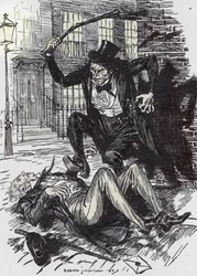 Mr. Hyde ermordet Sir Danvers Carew, Illustration von Edmund Joseph Sullivan für den Roman 