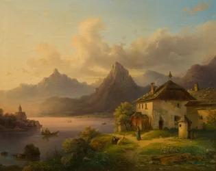 Landschaft mit Bergsee
