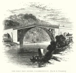 Die erste Eisenbrücke, Coalbrookdale (Gravur)
