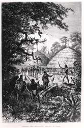 Yagouman-Häuptling Rougouyenne jagt den Teufel, Illustration aus 