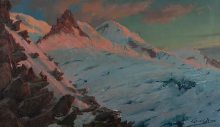 Zwei Bergsteiger, die in Les Grands Mulets ankommen (Mont-Blanc-Massiv)