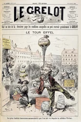 Karikatur über Finanzskandale „Der Eiffelturm: der geschickteste Batonist - Rückzieher seit dem berühmten Vivier“. Titelbild „Le Grelot“ vom 22. Januar.