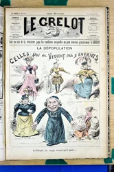 Titelblatt von „Le Grelot“, Nummer 1342, Satirisch in Farben
