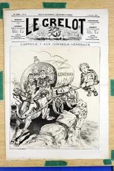 Titelblatt von „Le Grelot“, Nummer 439, Satirisch in Farben