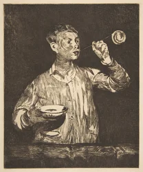 Junge mit Seifenblasen, 1867-69
