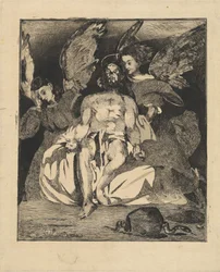 Toter Christus mit Engeln, 1866-1867