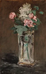 Blumen in einer Kristallvase