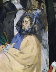 Musik in den Tuileriengärten, Detail einer verschleierten Frau, 1862 (Detail)
