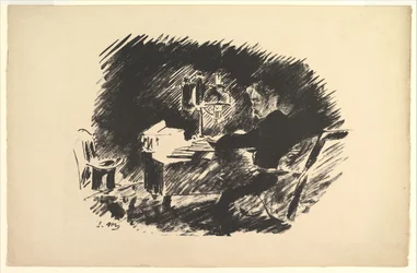 Es war einmal ein düsteres Mitternacht. Illustration zu Der Rabe von Edgar Allan Poe