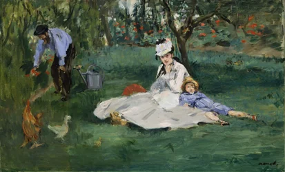 Die Familie Monet in ihrem Garten in Argenteuil, 1874.