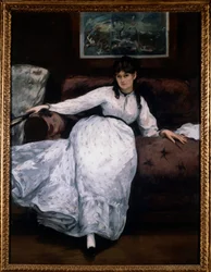 Die Ruhe (Porträt der Malerin Berthe Morisot auf einer Couch)