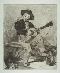 Der spanische Sänger Le Guitarrero, 1861-62