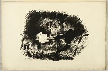 Unter der Lampe ("Es war einmal ein düsteres Mitternacht..."), aus Der Rabe (Le Corbeau)
