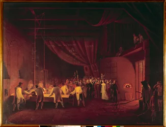 Marie Caroline de Bourbon Sizilien, Herzogin von Berry, besuchte 1822 die Fabriken von Saint Gobain