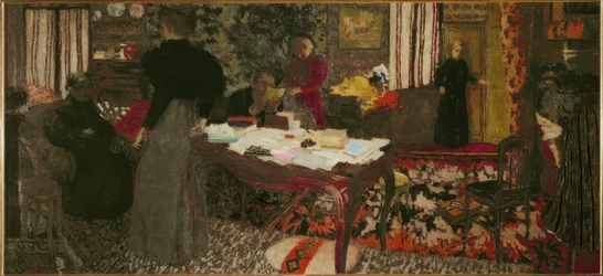 Großes Interieur mit sechs Personen