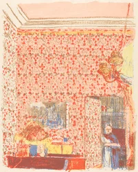 Interieur mit rosa Tapete