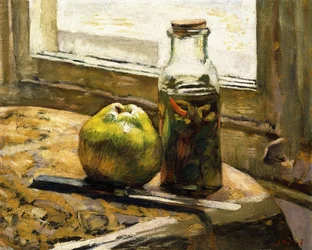 Ein Glas Gurken und Apfel, 1889-90