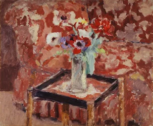 Vase mit Anemonen auf einem Tisch, ca. 1906