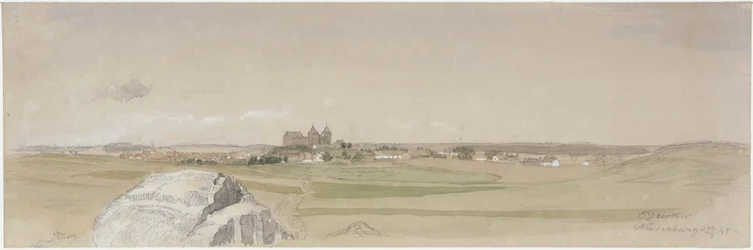 Blick auf Neidenburg und seine Umgebung