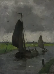 Wasserlauf mit Segelbarken