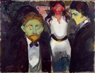 Eifersucht. Gemälde von Edvard Munch (1863-1944), um 1907. Maße: 75 x 97,5 cm. Oslo, Kommunes Kunstsamlinger, Munch-Museet