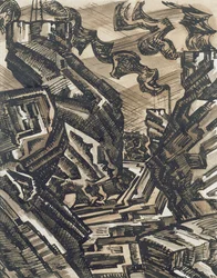 Black-Country-Zeichnung: Stahlwerk