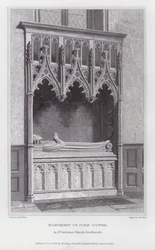 Monument von John Gower, in der St. Saviours Kirche, Southwark (Gravur)