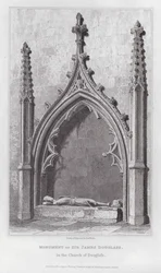 Denkmal von Sir James Douglass in der Kirche von Douglass (Gravur)