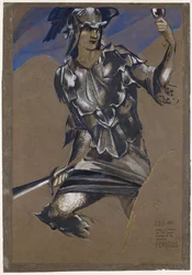 Die Perseus-Serie - Studie von Perseus in Rüstung für Das Finden der Medusa