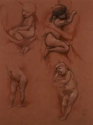 Studien von Kindern in den Armen ihrer Mütter, 1887