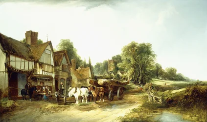 Der Holzfuhrwagen, 1845